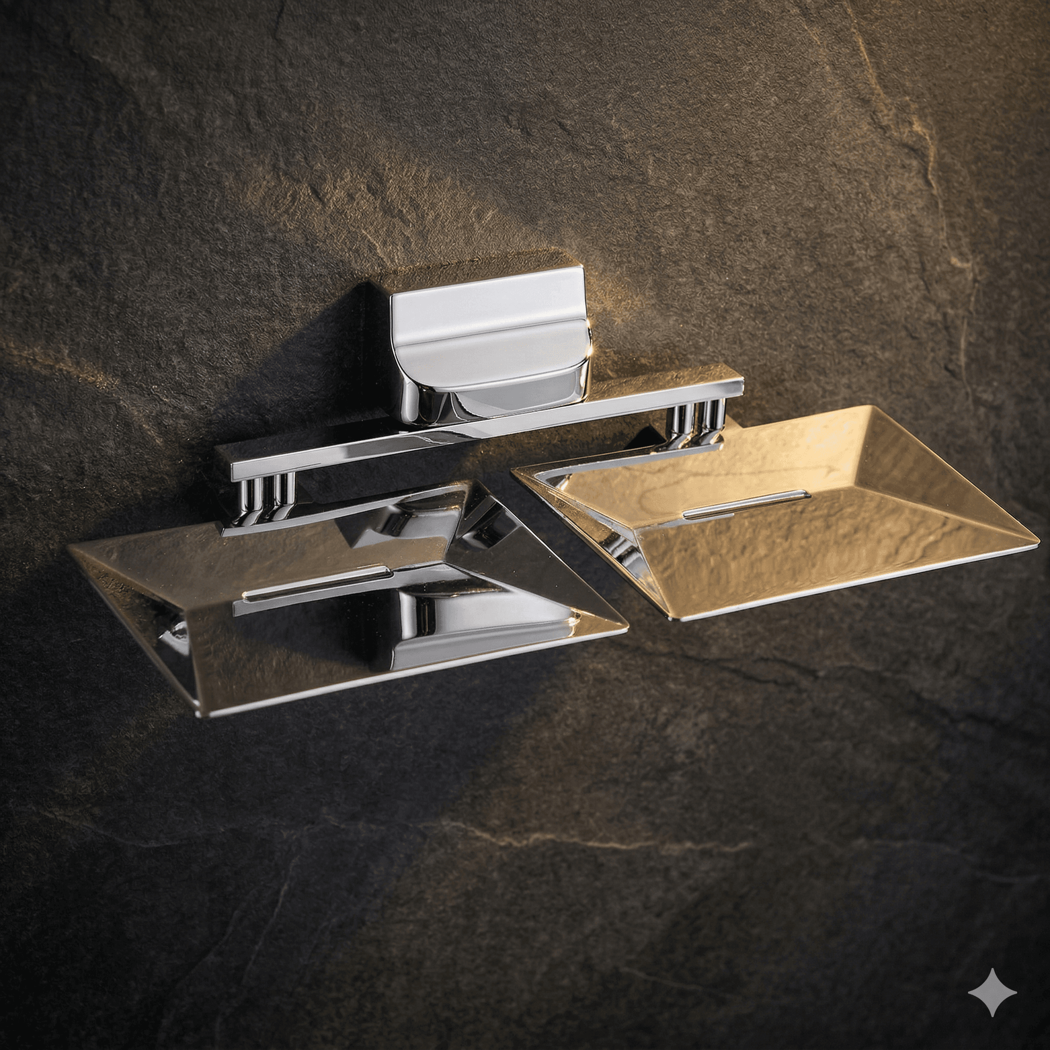 EISEN Double Soapdish — Model MN-07, premium stainless steel bathroom accessory