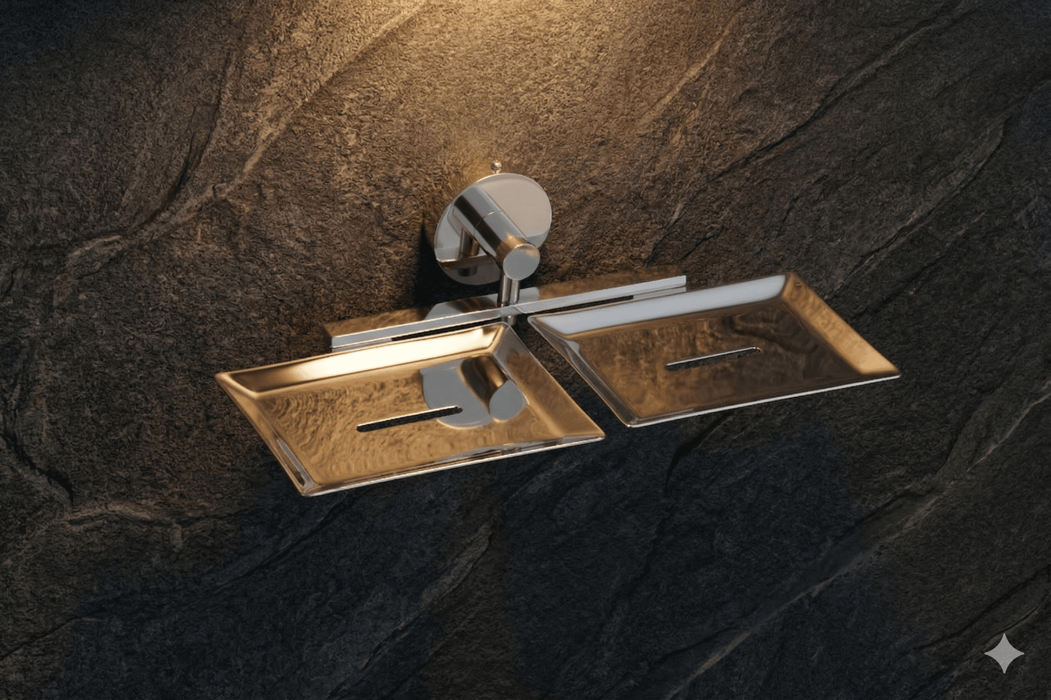 EISEN Double Soapdish — Model OP-07, premium stainless steel bathroom accessory