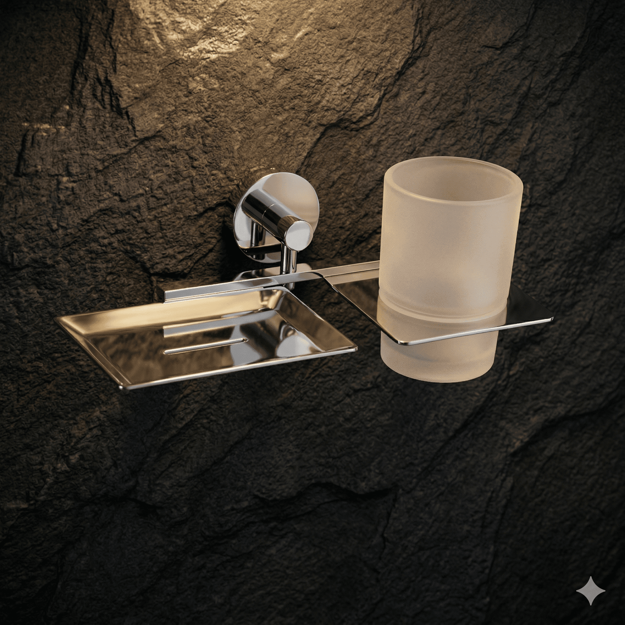 EISEN Soap with Tumbler Holder — Model OP-08, premium stainless steel bathroom accessory